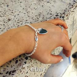 Heart Charm Personalized 925 Handmade Sterling Silver Bracelet Gift Jewelry