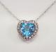 Heart Shape 0.60 ct Topaz Diamond Necklace 925 Sterling Silver Jewelry Gift HG