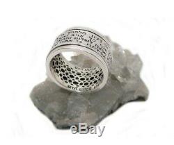 Hebrew Ring Spinning Judaica Jewelry Kabbalah Gift Jewish Amulet Jew Silver 925
