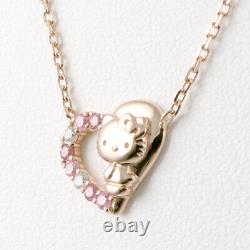 Hello Kitty Necklace Silver 925 pink rainbow heart Charm Sanrio for gift Japan