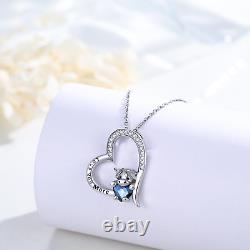 Highland Cow Necklace 925 Sterling Silver Heart Love Pendant Jewelry Gifts Women