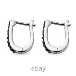 Hoops Hoop Earrings 925 Sterling Silver Blue Berry Diamond Gifts I1-I2 Clarity