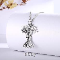 Hug Couple Necklace for Women 925 Sterling Silver Tree of Life Pendant Gifts