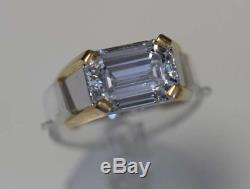Huge 12CT Emerald Cut Solitaire Men's Engagement Ring 925 Silver Gift For His