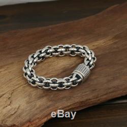 Huge Heavy Men's Solid 925 Sterling Silver Bracelet Chain Loop Jewelry 8.5 Gift
