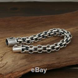 Huge Heavy Men's Solid 925 Sterling Silver Bracelet Chain Loop Jewelry 8.5 Gift
