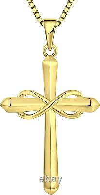 Infinity Cross Necklace for Women 925 Sterling Silver Crucifix Pendant Gifts 18