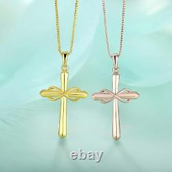Infinity Cross Necklace for Women 925 Sterling Silver Crucifix Pendant Gifts 18
