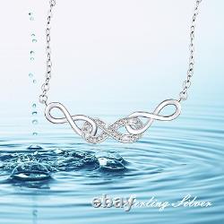 Infinity Necklace 925 Sterling Silver Infinity Y Pendant Jewelry Gifts for Women