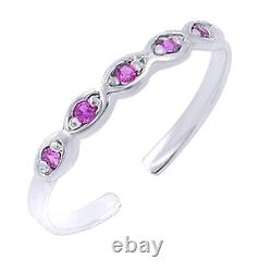 Infinity Toe Ring Beach Adjustable Jewelry Gift 2 Mm Ruby Sterling Silver 925