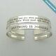 Inspirational Quote Cuff Bracelets. 2 Custom Sterling Silver Engraved Cuffs Gift