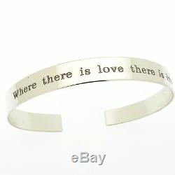 Inspirational Quote Cuff Bracelets. 2 Custom Sterling Silver Engraved Cuffs Gift