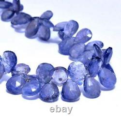 Iolite faceted Pears briolettes gemstone 1 necklace 925 silver jewelry Gift