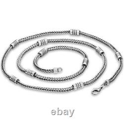 Italy 925 Sterling Silver Thin Style Men Bracelet Chain Necklace Gift VY Jewelry