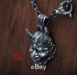 Japan Hannya Pendant Necklace Original Design Men's Gift Jewelry 925 Silver Punk