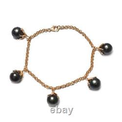 Jewelry 925 Silver Bracelet for Women 14K Yellow Gold Plated Size 8