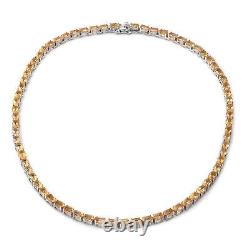 Jewelry 925 Silver Citrine Tennis Necklace for Prom Size 18 Ct 32.4