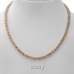 Jewelry 925 Silver Citrine Tennis Necklace for Prom Size 18 Ct 32.4