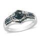 Jewelry For Women Gifts 925 Silver Platinum Over Blue White Diamond Ring Size 8