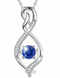 Jewelry Gift Blue Sapphire Infinity Endless Love Pendant September Birthsto