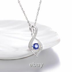 Jewelry Gift Blue Sapphire Infinity Endless Love Pendant September Birthsto