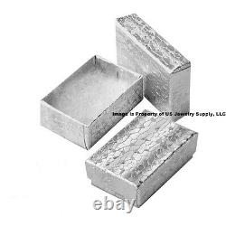 Jewelry Gift Boxes 1000 Small Silver Cotton Filled Craft Packaging Boxes 1 7/8