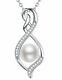 Jewelry Gift Pearl Necklace Infinity Pendant Sterling Silver Jewelry Birthday