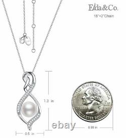 Jewelry Gift Pearl Necklace Infinity Pendant Sterling Silver Jewelry Birthday