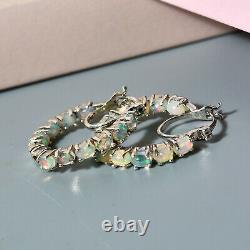 Jewelry Hoops Hoop Earrings 925 Sterling Silver Platinum Over Opal Gifts Ct 2.8