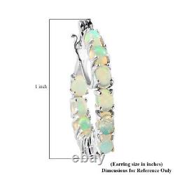 Jewelry Hoops Hoop Earrings 925 Sterling Silver Platinum Over Opal Gifts Ct 2.8