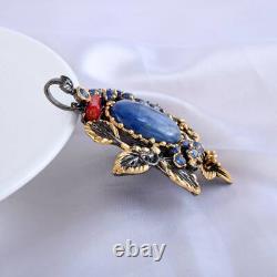Jewelry Kyanite Pendant Gemstone Blue Handmade Gift Silver Ethnic 925 Natural