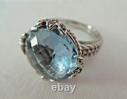 Judith Ripka Blue Crystal Diamonique Sterling Silver Ring Size 9 Gift Box Mint