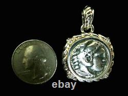 Judith Ripka Vintage Sterling Silver & Diamonique Coin Pendant Enhancer Gift Box