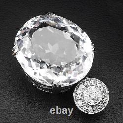 Kunzite Soft Pink Oval 55.10 Ct. Sapp 925 Sterling Silver Pendant Gift Jewelry