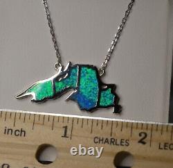 LAKE SUPERIOR Opal & STERLING SILVER NECKLACE FREE SHIPPING GREAT GIFT