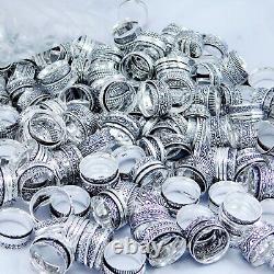 LOT! 925 Silver Plated Mix Spinner Handmade Ethnic Jewelry Wholesale Ring