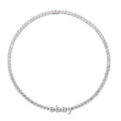 LUSTRO STELLA 925 Silver Rhodium Plated Tennis Necklace Gift Size 18 Ct 80.9