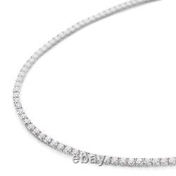 LUSTRO STELLA 925 Silver Rhodium Plated Tennis Necklace Gift Size 18 Ct 80.9