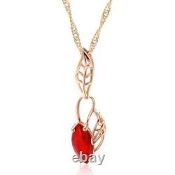 Lab Created Ruby 2.0Ct Marquise Wedding Teardrop Pendant In 14K Rose Gold Plated