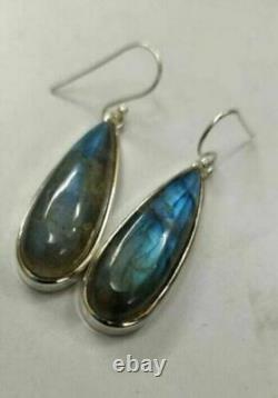 Labradorite Gemstone Dangle Earring, 925 Sterling Silver, Mother's Jewelry, Gift