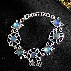 Labradorite Gemstone Handmade 925 Silver Jewelry Women Gift Designer Bracelet 7