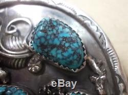Lander blue turquoise, bolo tie sterling silver bag marked 1973 gift from eddi