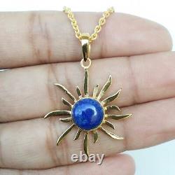 Lapis Lazuli Necklace, 925 Sterling Silver, Gold Plated, Handmade Jewelry, Gift