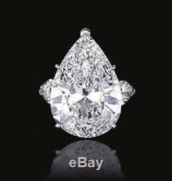 Large 50CT Pear Shaped Cocktail Party Ring Unique Ring 925 Silver Gift For Women