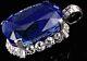 Large Sapphire Lab Pendant Handmade 925 Sterling Silver Jewelry Gift 50ct New