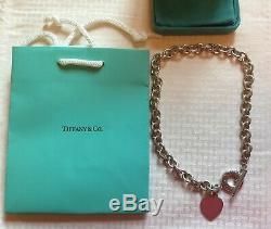 Letter Js GiftAuthentic Tiffany &Co Sterling Silver Heart Charm 15 Necklace
