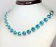 Light Turquoise Crystal Necklace Silver Plated Georgian Paste Women Gift Boxed