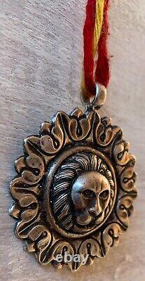 Lion head 92.7 sterling silver pendant Indian necklace jewelry locket gift