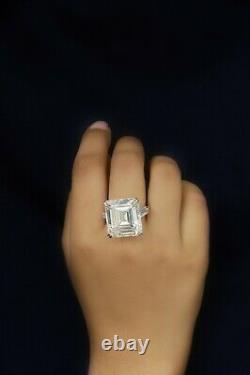 Liz Taylor Solitaire Three Stone Ring 925 Sterling Silver Asscher Baguette Gift