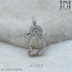 Lobster Clasp Natural Pave Diamond 925 Sterling Silver Jewelry Gift Lock Finding